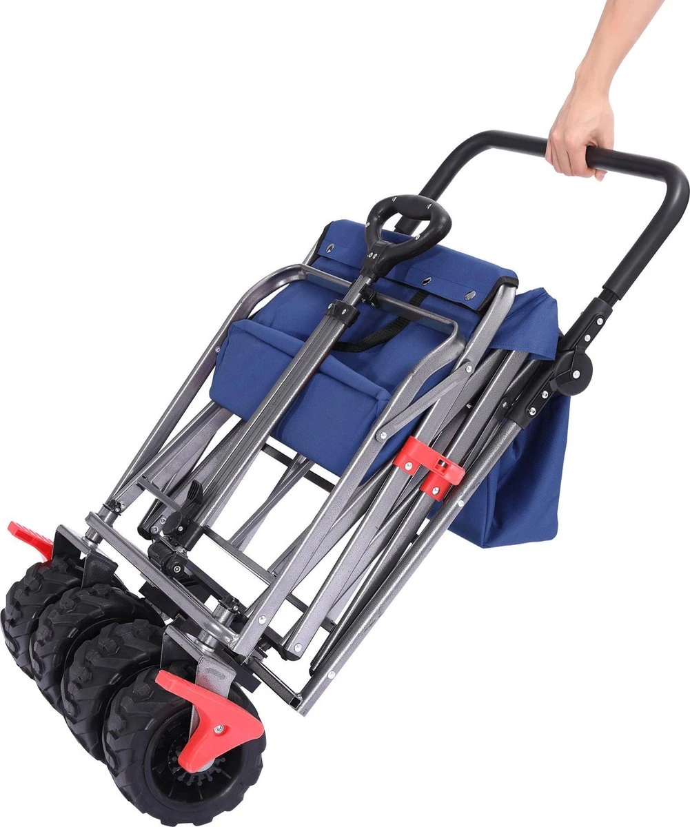 AREBOS Handkar | Transportwagen | Apparatuurwagen | Opvouwbaar | Duwstang| Blauw AREBOS Handkar | Transportwagen | Apparatuurwagen | Opvouwbaar | Duwstang| Blauw -Bo-Camp Verkoop 1001x1200 6