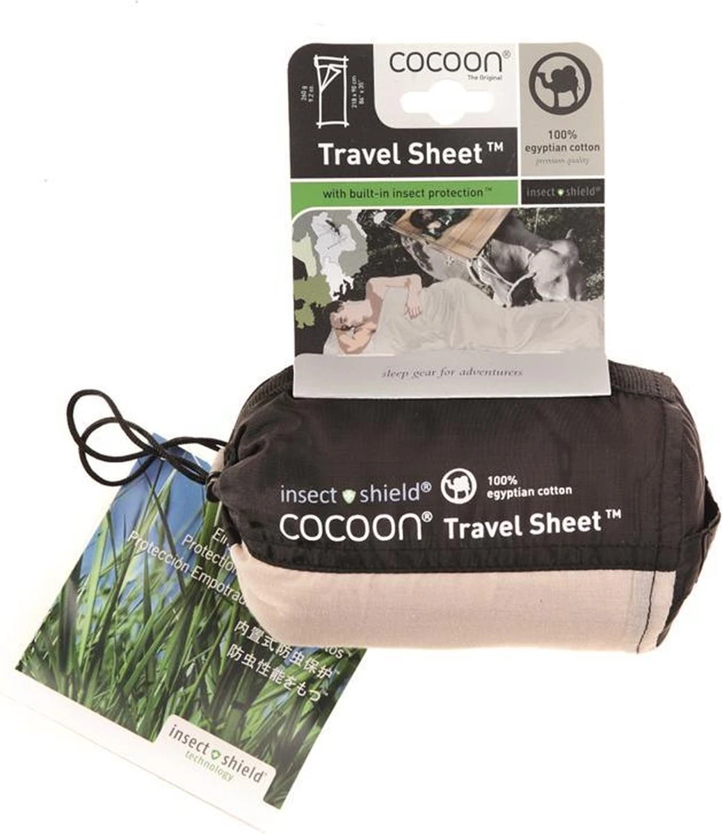Cocoon TravelSheet - Lakenzak - Egyptisch Katoen - Beige Cocoon TravelSheet - Lakenzak - Egyptisch Katoen - Beige -Bo-Camp Verkoop