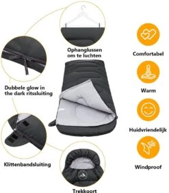 HikeMeister Mummy Slaapzak 1600 Gram - Kamperen - Zwart - Ca. 220 X 80 Cm - Met Binnenzak - Comfortzone: 0-15 Graden - Draagtas 2 HikeMeister Mummy Slaapzak 1600 Gram - Kamperen - Zwart - Ca. 220 X 80 Cm - Met Binnenzak - Comfortzone: 0-15 Graden - Draagtas -Bo-Camp Verkoop 1051x1200 1