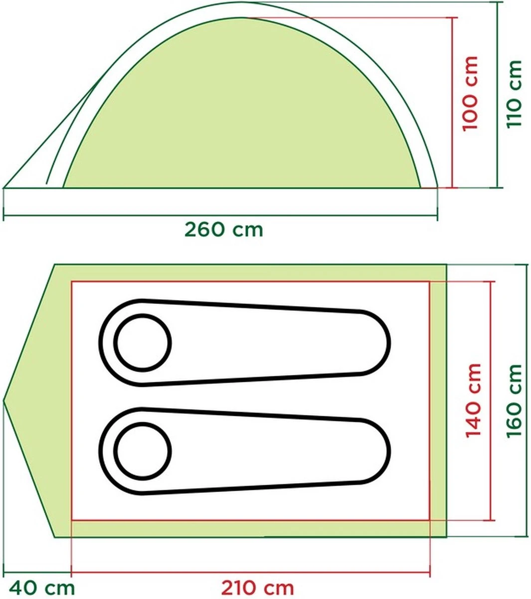 Coleman Darwin 2 Koepeltent - 2-Persoons - Groen Coleman Darwin 2 Koepeltent - 2-Persoons - Groen -Bo-Camp Verkoop