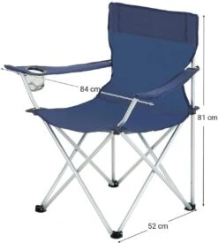 Set Van 2 Opvouwbare Campingstoelen, Klapstoelen Voor Buiten, Comfortabel, Met Armleuningen En Bekerhouders, Stabiel Frame, Draagvermogen 120 Kg - Blauw -Bo-Camp Verkoop 1078x1200 1