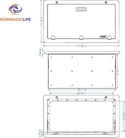 Merkloos NormadicLife® - Outdoor – Opklapbare Tafel - Eettafel – Tafel Voor Buitenkeuken - Caravan – Camper – Picknicktafel - Ingebouwd Ledlicht – Wit -Bo-Camp Verkoop 1081x1200