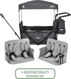 FableKids LEO X4Plus Opvouwbare Wagen Met Dak Fossil Grey -Bo-Camp Verkoop 1082x1200 10