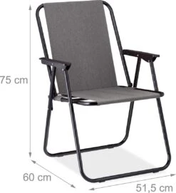 Relaxdays Campingstoel Inklapbaar Set Van 2 - Klapstoel 100 Kg - Visstoel Met Armleuningen - Grijs -Bo-Camp Verkoop 1094x1200