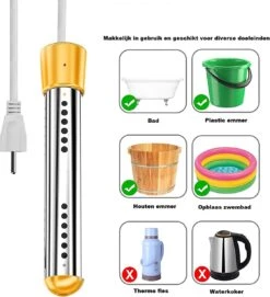 Dompelaar 2000W Incl. Thermometer & Staalspons - Reisdompelaar - Emmerdompelaar - Waterkoker - Camping - Kamperen - Outdoor -Bo-Camp Verkoop 1095x1200 2