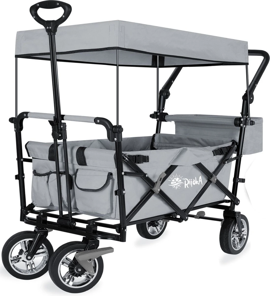 Rijoka Luxe Opvouwbare Bolderkar/Bolderwagen | Met Dakje en Draagtas | Grijs Rijoka Luxe Opvouwbare Bolderkar/Bolderwagen | Met Dakje En Draagtas | Grijs -Bo-Camp Verkoop 1097x1200 7