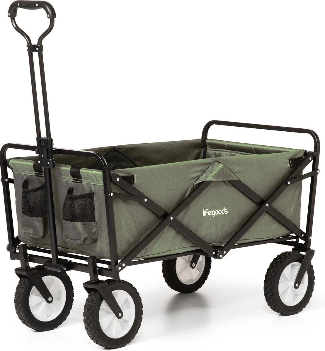 LifeGoods Bolderkar - Opvouwbaar - Draaibare wielen - 2 Standen - 70KG Draagkracht - Groen LifeGoods Bolderkar - Opvouwbaar - Draaibare Wielen - 2 Standen - 70KG Draagkracht - Groen -Bo-Camp Verkoop 1109x1200 5