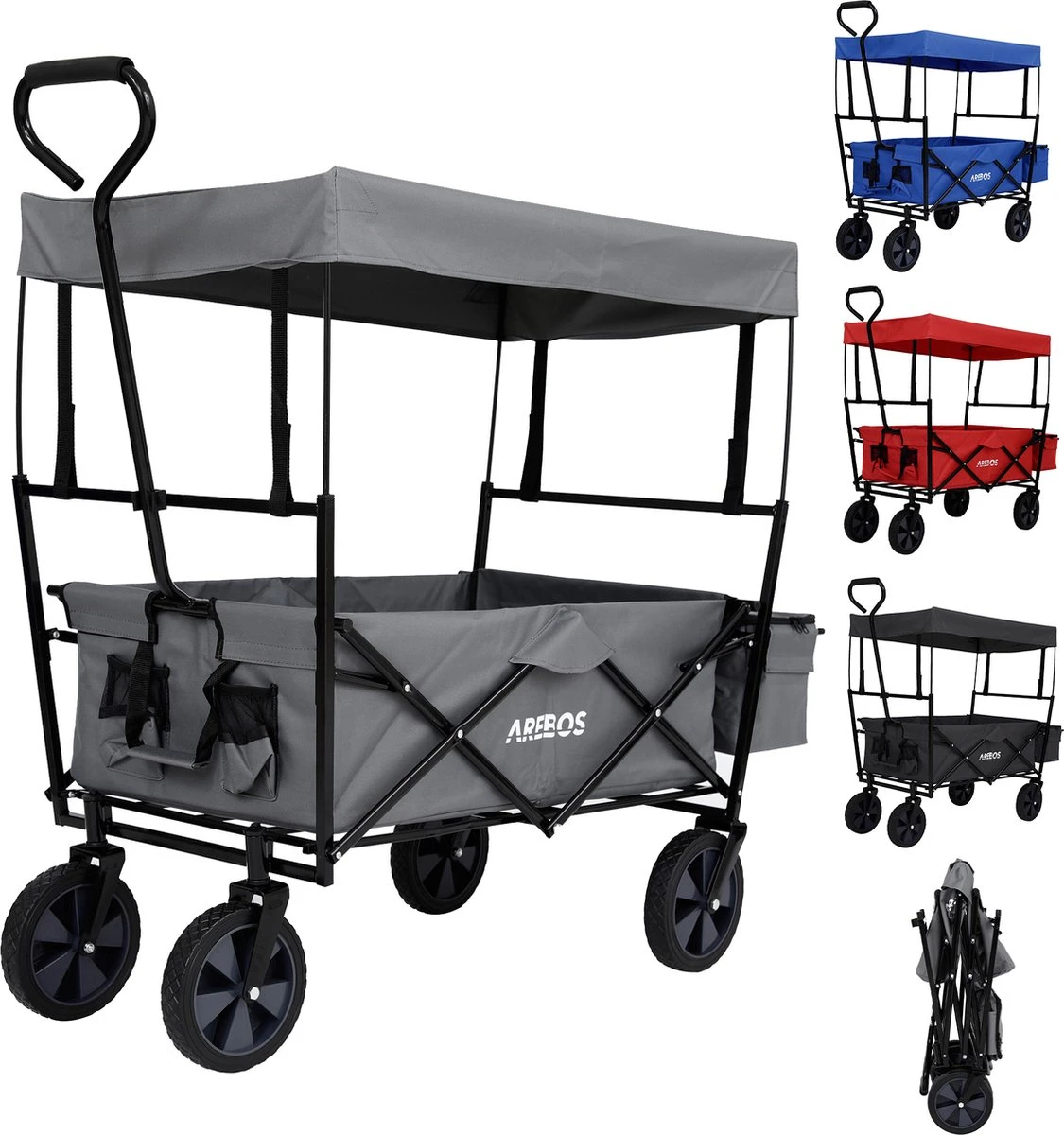 AREBOS Handwagen Vouwbare dak Handwagen Vouwbare Trolley Uitrustingswagen Grijs AREBOS Handwagen Vouwbare Dak Handwagen Vouwbare Trolley Uitrustingswagen Grijs -Bo-Camp Verkoop 1125x1200 5