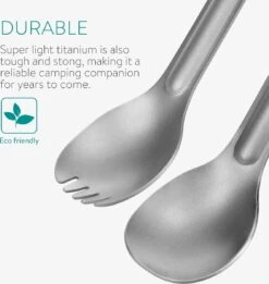 Navaris Spork En Lepel Met Extra Lange Handgreep - Campingbestek Van Titanium - Bestek Voor Onderweg - Lichtgewicht - Inclusief Bewaarzakje 2 Navaris Spork En Lepel Met Extra Lange Handgreep - Campingbestek Van Titanium - Bestek Voor Onderweg - Lichtgewicht - Inclusief Bewaarzakje -Bo-Camp Verkoop 1135x1200 2