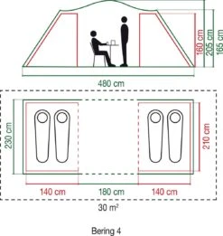 Coleman Bering 4 Vis-a-Vis Tent - Familietent - 4-Persoons - Groen 5 Coleman Bering 4 Vis-a-Vis Tent - Familietent - 4-Persoons - Groen -Bo-Camp Verkoop 1136x1200 1