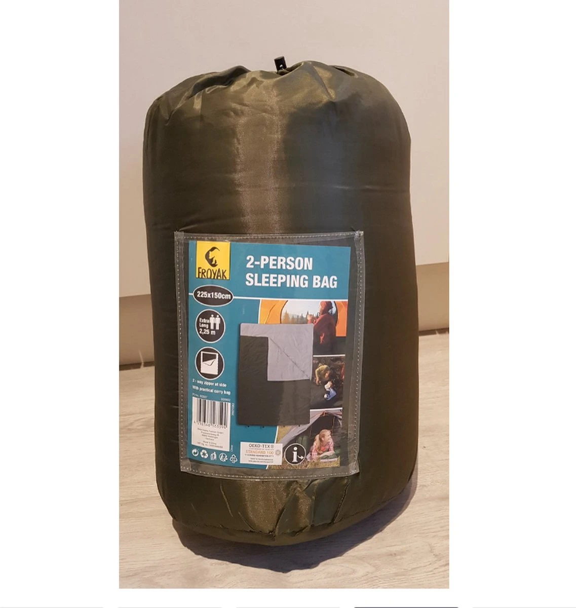 Froyak - 2-persoons slaapzak - XXL - Groen - 225 x 150 cm Froyak - 2-persoons Slaapzak - XXL - Groen - 225 X 150 Cm -Bo-Camp Verkoop 1137x1200 2