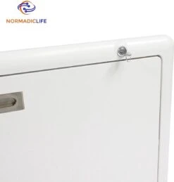 Merkloos NormadicLife® - Outdoor – Opklapbare Tafel - Eettafel – Tafel Voor Buitenkeuken - Caravan – Camper – Picknicktafel - Ingebouwd Ledlicht – Wit -Bo-Camp Verkoop 1144x1200