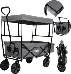 AREBOS Handwagen Vouwbare Dak Handwagen Vouwbare Trolley Uitrustingswagen Grijs 7 AREBOS Handwagen Vouwbare Dak Handwagen Vouwbare Trolley Uitrustingswagen Grijs -Bo-Camp Verkoop 1146x1200 6
