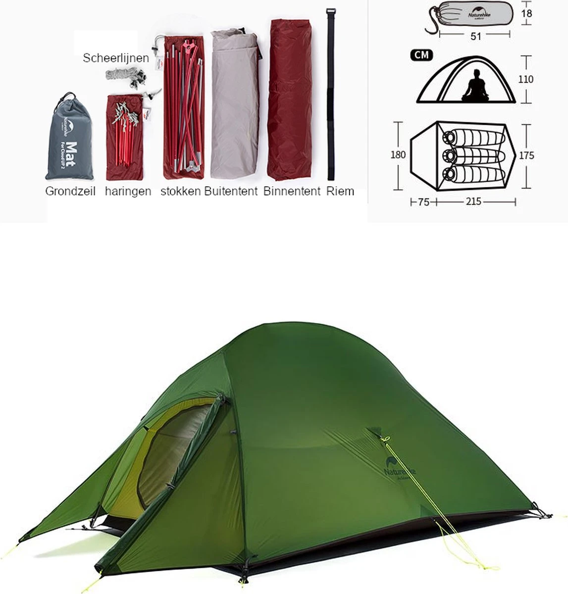 Cloud Up 3 Upgraded - Naturehike® - Tent 3 persoons - Lichtgewicht tent - Incl. grondzeil - 20D 4000MM - Outdoor kampeertent - Waterdicht - Hiking & Wandelen Cloud Up 3 Upgraded - Naturehike® - Tent 3 Persoons - Lichtgewicht Tent - Incl. Grondzeil - 20D 4000MM - Outdoor Kampeertent - Waterdicht - Hiking & Wandelen -Bo-Camp Verkoop 1147x1200 3