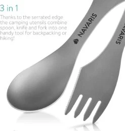 Navaris 2x Spork Titanium Campingbestek - Vork, Mes En Lepel In één - Bestek Voor Onderweg En Op Reis - Lichtgewicht - Inclusief Bewaarzakje 5 Navaris 2x Spork Titanium Campingbestek - Vork, Mes En Lepel In één - Bestek Voor Onderweg En Op Reis - Lichtgewicht - Inclusief Bewaarzakje -Bo-Camp Verkoop 1148x1200 4