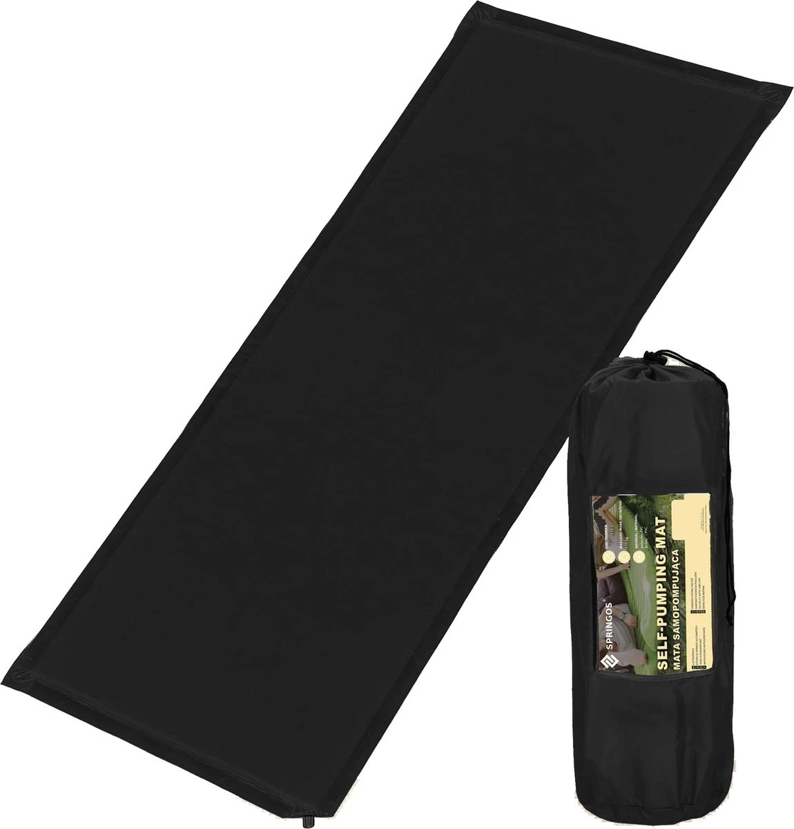 Springos Slaapmat | Zelfopblazend | 180 cm | Inclusief Hoes | Zwart Springos Slaapmat | Zelfopblazend | 180 Cm | Inclusief Hoes | Zwart -Bo-Camp Verkoop 1150x1200 4