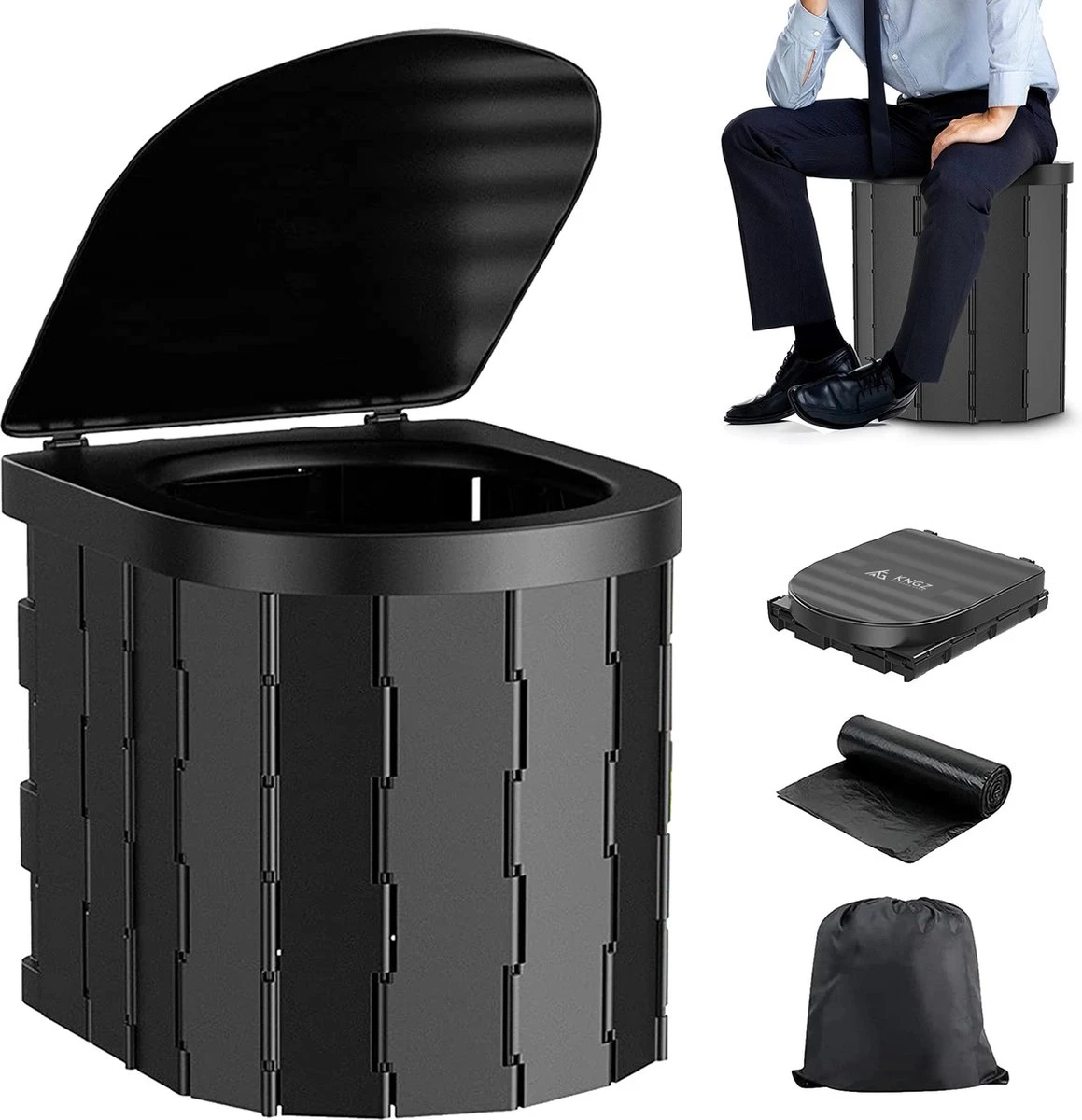 KNGZ Outdoor Gear – Camping toilet – Nieuw Model – Biologisch afbreekbare zakjes – Opvouwbare Camping Toilet Met Deksel – Camping Toilet Hoge Zit – Draagbare WC Emmer Volwassen – Draagbaar Mobiel Potje – Nachtemmer – Opvouwbaar toilet – Kamperen KNGZ Outdoor Gear – Camping Toilet – Nieuw Model – Biologisch Afbreekbare Zakjes – Opvouwbare Camping Toilet Met Deksel – Camping Toilet Hoge Zit – Draagbare WC Emmer Volwassen – Draagbaar Mobiel Potje – Nachtemmer – Opvouwbaar Toilet – Kamperen -Bo-Camp Verkoop 1159x1200 3