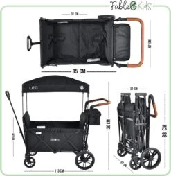 FableKids LEO X2 Lite Opvouwbare Handkar Met Dak Onyx Zwart 9 FableKids LEO X2 Lite Opvouwbare Handkar Met Dak Onyx Zwart -Bo-Camp Verkoop 1167x1200 9