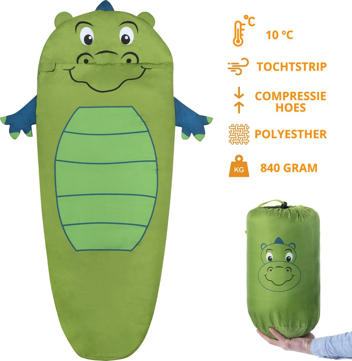 Dutch Mountains Kinderslaapzak Nijlpaard - 170 x 70cm Polyester - Zacht Lichtgewicht – Opberghoes Dutch Mountains Kinderslaapzak Nijlpaard - 170 X 70cm Polyester - Zacht Lichtgewicht – Opberghoes -Bo-Camp Verkoop 1170x1200 1