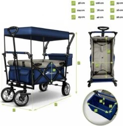 Tresko- Bolderkar, Grijs, Opvouwbaar, Met Dakje, Geschikt Tot 80 Kg - Bolderwagen - Kinderenvervoer - Bolderkarren - Tuinkar - Kinderwagen 7 Tresko- Bolderkar, Grijs, Opvouwbaar, Met Dakje, Geschikt Tot 80 Kg - Bolderwagen - Kinderenvervoer - Bolderkarren - Tuinkar - Kinderwagen -Bo-Camp Verkoop 1176x1200 10