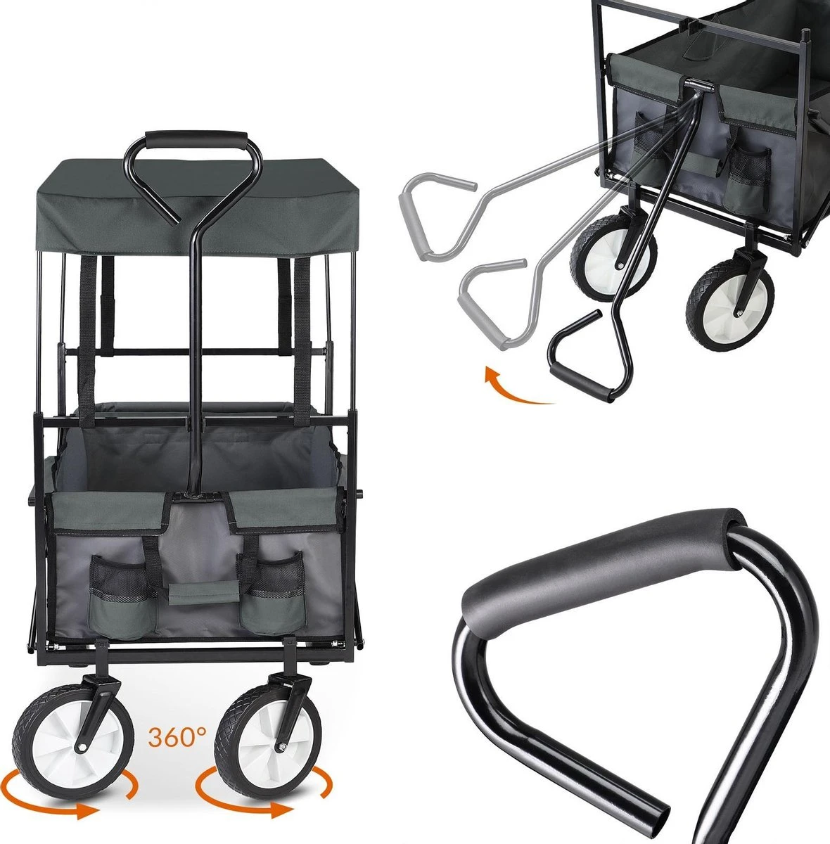 Monzana Bolderkar Opvouwbaar - 100 Liter - met Afneembaar Dak Grijs Monzana Bolderkar Opvouwbaar - 100 Liter - Met Afneembaar Dak Grijs -Bo-Camp Verkoop 1180x1200 8