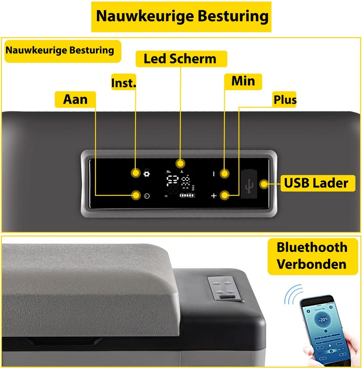 Vevor Auto Koelbox - Mini Koelkast Vriezer - Draagbare Vriezer/Koelkast - Elektrische Koelbox - Mini Vriezer - Auto Koelkast - 35 Liter - Tot -20˚C - 12V/240V - Grijs Vevor Auto Koelbox - Mini Koelkast Vriezer - Draagbare Vriezer/Koelkast - Elektrische Koelbox - Mini Vriezer - Auto Koelkast - 35 Liter - Tot -20˚C - 12V/240V - Grijs -Bo-Camp Verkoop 1181x1200 4