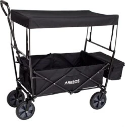 AREBOS Handwagen Vouwbare Dak Handwagen Vouwbare Trolley Uitrustingswagen Zwart -Bo-Camp Verkoop 1183x1200 13