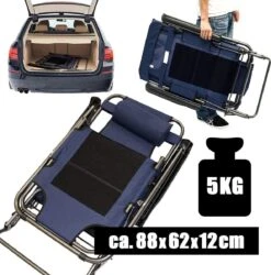 Ligstoel 155x60cm - Opvouwbaar Campingstoel Ligbed Strandstoel Tuinstoel Vouwligstoel Blauw -Bo-Camp Verkoop 1184x1200 1