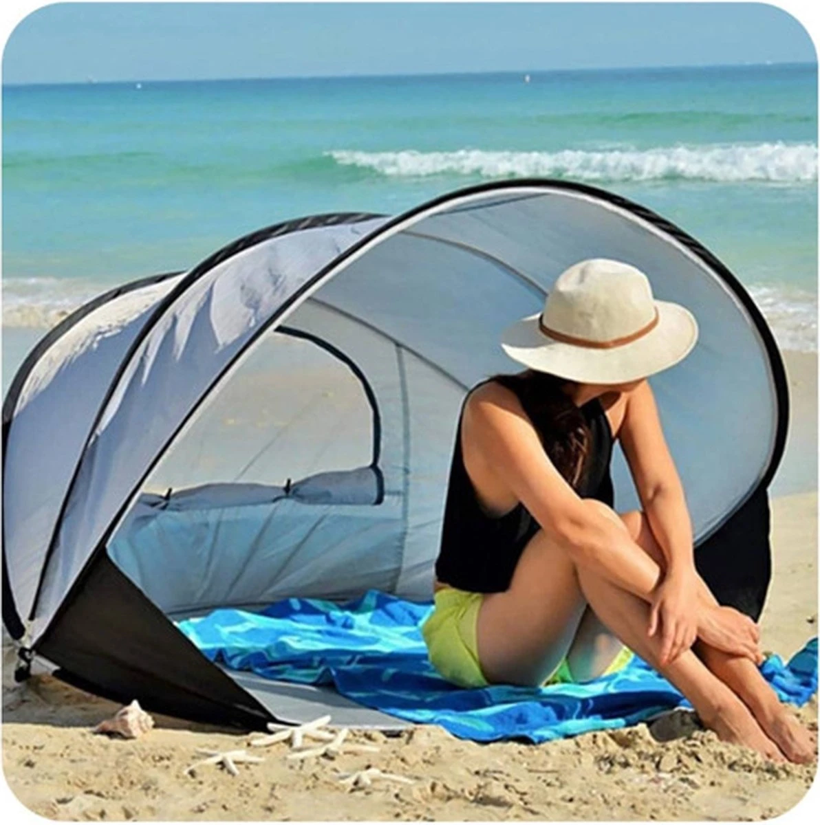 Deryan Luxe Pop Up Strandtent XXL - Anti-UV 50+ - Zilver Deryan Luxe Pop Up Strandtent XXL - Anti-UV 50+ - Zilver -Bo-Camp Verkoop 1192x1200 7
