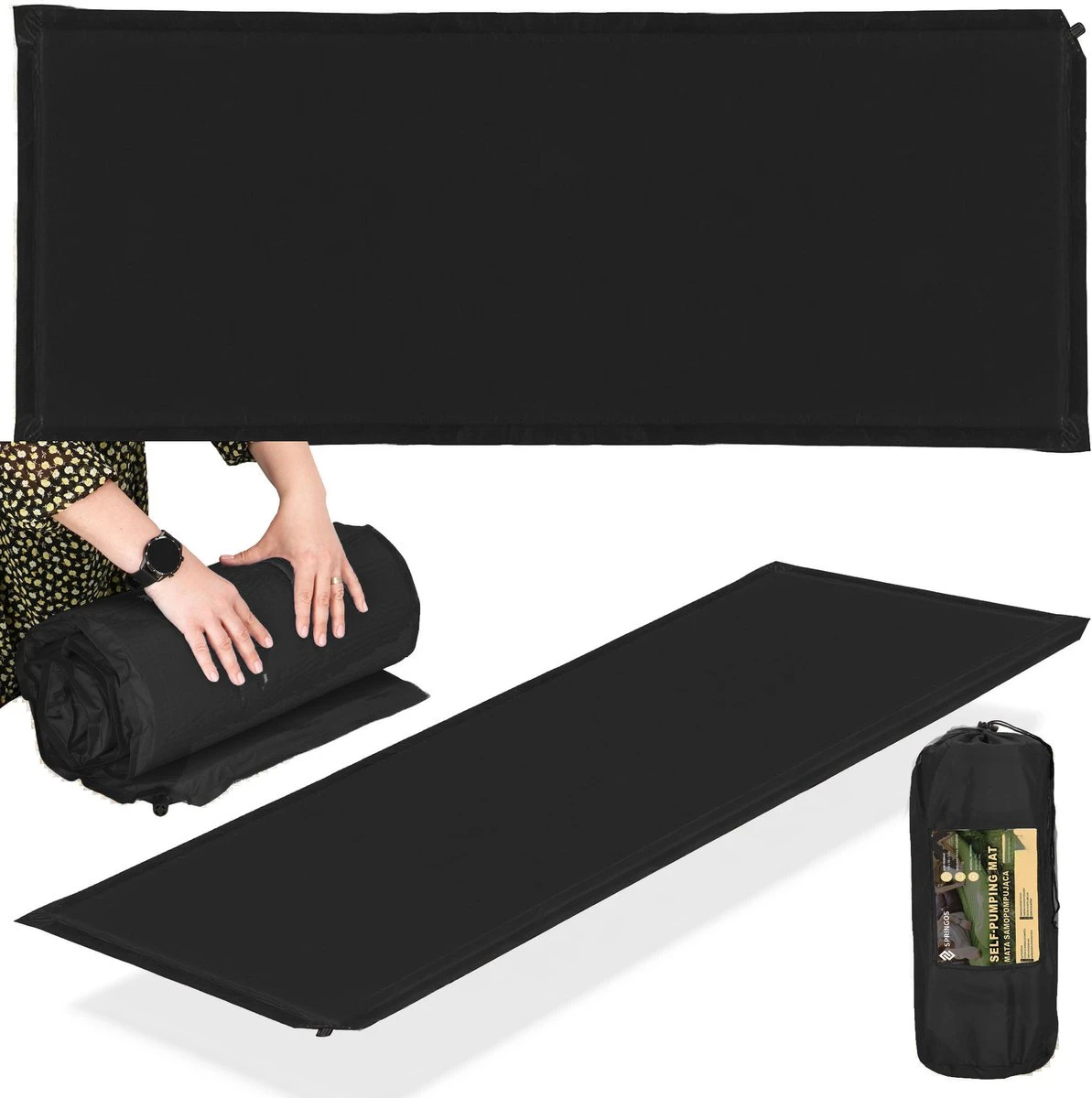 Springos Slaapmat | Zelfopblazend | 180 cm | Inclusief Hoes | Zwart Springos Slaapmat | Zelfopblazend | 180 Cm | Inclusief Hoes | Zwart -Bo-Camp Verkoop 1193x1200 8