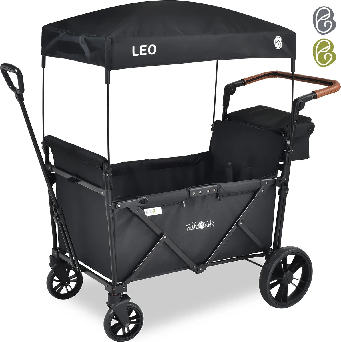 FableKids LEO X2 Lite Opvouwbare handkar met dak Onyx Zwart FableKids LEO X2 Lite Opvouwbare Handkar Met Dak Onyx Zwart -Bo-Camp Verkoop 1194x1200 4