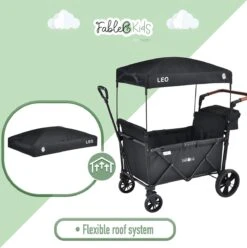 FableKids LEO X2 Lite Opvouwbare Handkar Met Dak Onyx Zwart 2 FableKids LEO X2 Lite Opvouwbare Handkar Met Dak Onyx Zwart -Bo-Camp Verkoop 1194x1200 5