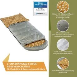 Skandika Dundee Flannel-R Slaapzak – Slaapzakken – Slaapzakken Volwassen - Maat M – Unisex - Katoen, Luxe Kwaliteit, Dubbele Slaapzak, 3 Seizoenen, Tot -20°C - 220 X 80 Cm - Outdoor Kampeerslaapzak – Ritssluiting Rechts - Grijs/geel 2 Skandika Dundee Flannel-R Slaapzak – Slaapzakken – Slaapzakken Volwassen - Maat M – Unisex - Katoen, Luxe Kwaliteit, Dubbele Slaapzak, 3 Seizoenen, Tot -20°C - 220 X 80 Cm - Outdoor Kampeerslaapzak – Ritssluiting Rechts - Grijs/geel -Bo-Camp Verkoop 1195x1200 2