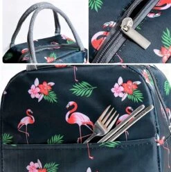 Koeltas - Lunchtas - Volwassenen En Kinderen - Compact & Handig: Zomer - Picknick -School - Lunch - Werk - Zwart Flamingo -Bo-Camp Verkoop 1195x1200 7