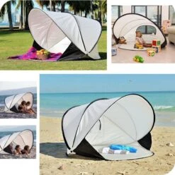 Deryan Luxe Pop Up Strandtent XXL - Anti-UV 50+ - Cream -Bo-Camp Verkoop 1196x1200 2