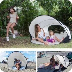 Deryan Luxe Pop Up Strandtent XXL - Anti-UV 50+ - Cream -Bo-Camp Verkoop 1196x1200 4