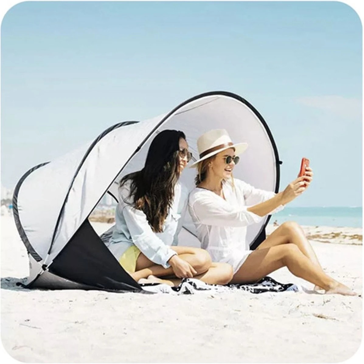 Deryan Luxe Pop Up Strandtent XXL - Anti-UV 50+ - Zilver Deryan Luxe Pop Up Strandtent XXL - Anti-UV 50+ - Zilver -Bo-Camp Verkoop 1197x1200 31