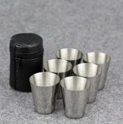 6x Rvs Shot Bekertjes - Borrelglaasjes - Thee/ Koffie Beker - Shotjes Met Leren Case - Bekers 30 ML -Bo-Camp Verkoop 1197x1200 33