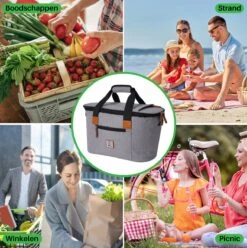 Brisby 4 Laags Geïsoleerde Koeltas - Boodschappentas 21 Liter - Grijs -Bo-Camp Verkoop 1197x1200 36