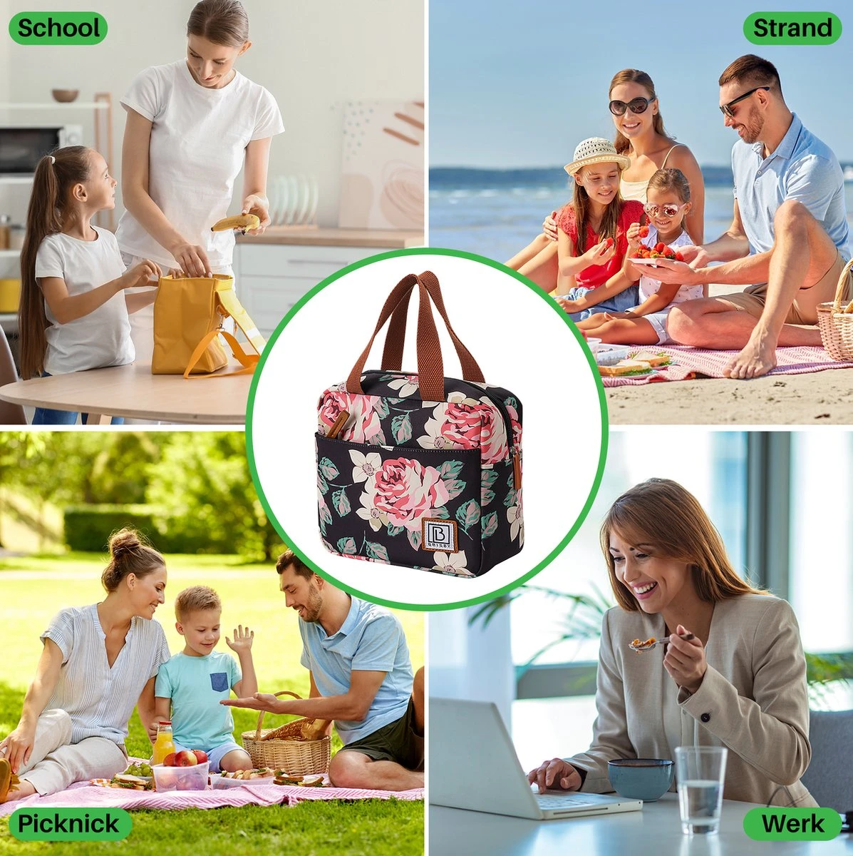 Brisby 4 Laags Geïsoleerde Koeltas - Lunchtas 4 liter - Bloemetjes Brisby 4 Laags Geïsoleerde Koeltas - Lunchtas 4 Liter - Bloemetjes -Bo-Camp Verkoop 1197x1200 50