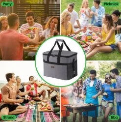 Packaway 4 Laags Geïsoleerde Koeltas - Lunchtas 30 Liter - Grijs -Bo-Camp Verkoop 1197x1200 53