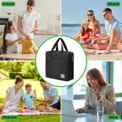 Brisby 4 Laags Geïsoleerde Koeltas - Lunchtas 7 Liter - Zwart -Bo-Camp Verkoop 1197x1200 55