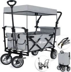 Rijoka Luxe Opvouwbare Bolderkar/Bolderwagen | Met Dakje En Draagtas | Grijs 2 Rijoka Luxe Opvouwbare Bolderkar/Bolderwagen | Met Dakje En Draagtas | Grijs -Bo-Camp Verkoop 1197x1200 59