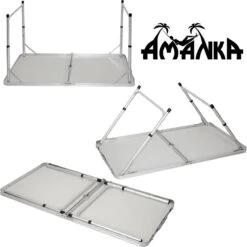 Aluminium Kampeertafel 120x60cm - Campingtafel Inklapbaar - 3-voudig Verstelbare Vouwtafel Antraciet -Bo-Camp Verkoop 1198x1200 2