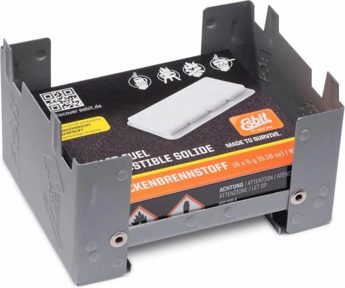 Esbit Brander Pocket Stove S - Incl 16x5 gr Esbit Blokjes - Compact Esbit Brander Pocket Stove S - Incl 16x5 Gr Esbit Blokjes - Compact -Bo-Camp Verkoop