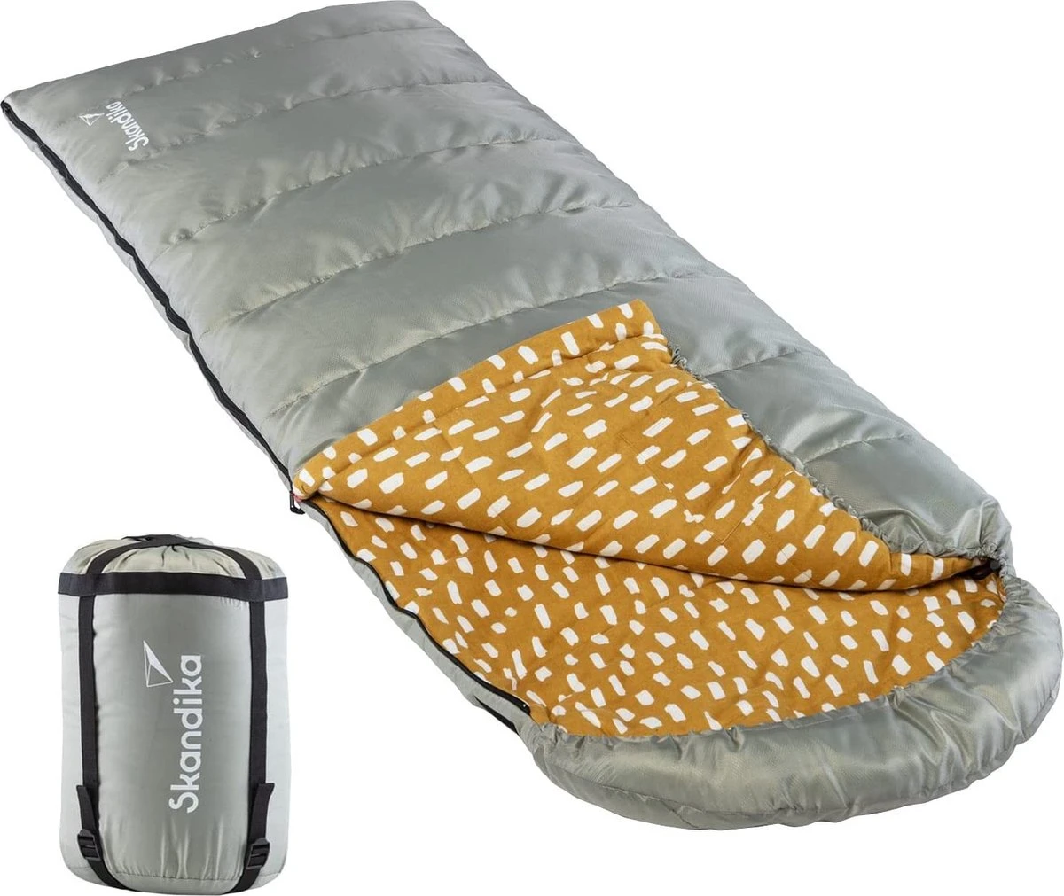 Skandika Dundee Flannel-R Slaapzak – Slaapzakken – Slaapzakken volwassen - Maat M – Unisex - Katoen, luxe kwaliteit, dubbele slaapzak, 3 seizoenen, tot -20°C - 220 x 80 cm - Outdoor kampeerslaapzak – Ritssluiting rechts - grijs/geel Skandika Dundee Flannel-R Slaapzak – Slaapzakken – Slaapzakken Volwassen - Maat M – Unisex - Katoen, Luxe Kwaliteit, Dubbele Slaapzak, 3 Seizoenen, Tot -20°C - 220 X 80 Cm - Outdoor Kampeerslaapzak – Ritssluiting Rechts - Grijs/geel -Bo-Camp Verkoop