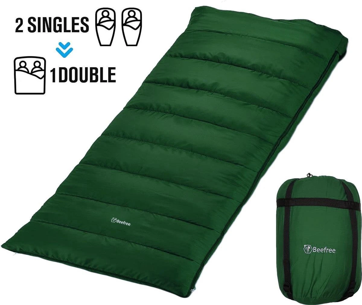 Beefree Slaapzak XL - Grote Katoenen 220 x 90cm - aanritsbaar - Groen Beefree Slaapzak XL - Grote Katoenen 220 X 90cm - Aanritsbaar - Groen -Bo-Camp Verkoop 1200x1013 1