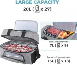 Lifewit 20L Koeltas | 20 Liter | Opvouwbaar | Koelbox-Koeltas | Isolatietas/ Picknicktas Voor Levensmiddelen / Grijs -Bo-Camp Verkoop 1200x1018 3