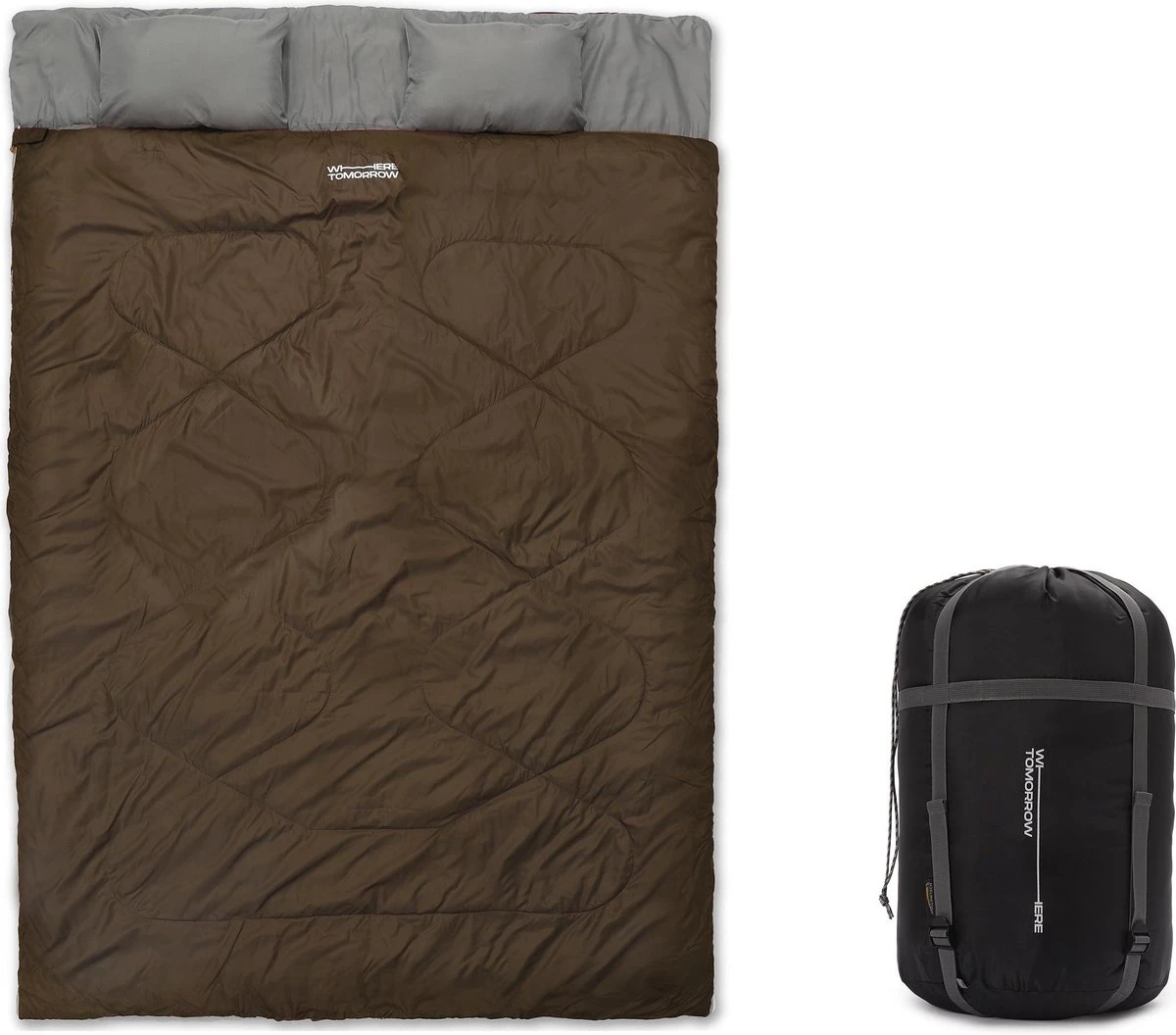 Where Tomorrow double slaapzak 220 x 150 cm diverse kleuren - bruin Where Tomorrow Double Slaapzak 220 X 150 Cm Diverse Kleuren - Bruin -Bo-Camp Verkoop 1200x1056 2