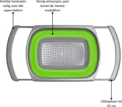 Buxibo - 3-Delige Keuken Vergiet Set Inklapbaar Groen/Grijs -Bo-Camp Verkoop 1200x1056 7